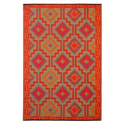 Lhasa Reversible Outdoor Rug, 179x90cm, Orange / Violet