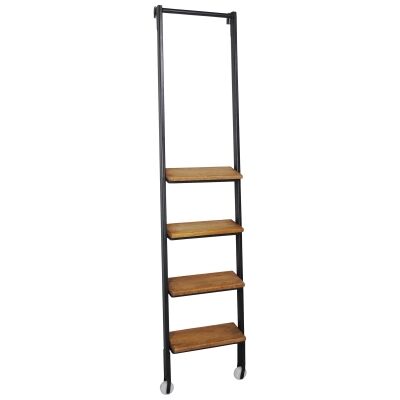 Alford Industrial Timber Step Metal Frame Ladder for 6 Tier Display Shelf