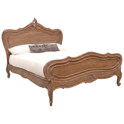 Chamonix Hand Crafted Mahogany King Bed, Weathered Oak