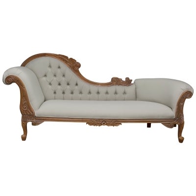 Paris Hand Crafted Solid Mahogany Left Hand Facing Chaise, Weathered Oak