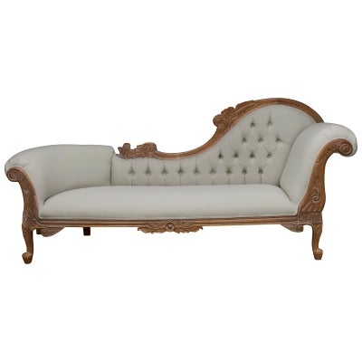 Paris Hand Crafted Solid Mahogany Right Hand Facing Chaise, Weathered Oak