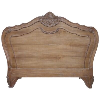 Challuy Hand Crafted Timber Bed Headboard, Queen, Weathered Oak