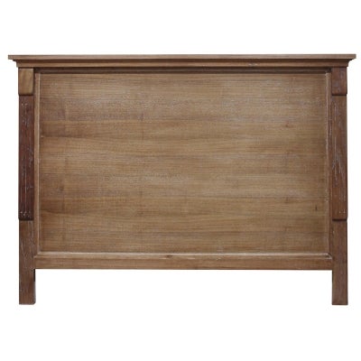 Belley Hand Crafted Mahogany Timber Bed Headboard, Queen, Weathered Oak
