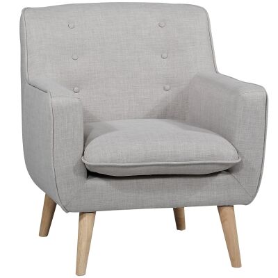 Molena Commercial Grade Fabric Lounge Armchair, Light Grey