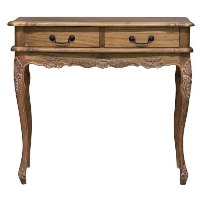 Viriville Hand Crafted Mahogany 2 Drawer Console Table, Weathered Oak