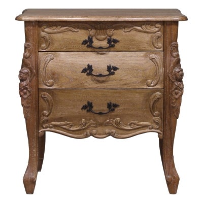 Riom Hand Crafted Mahogany Bedside Table, Weathered Oak