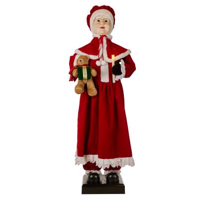 Nutrola Animated & Musical Mrs Claus Ornament with Light, 110cm
