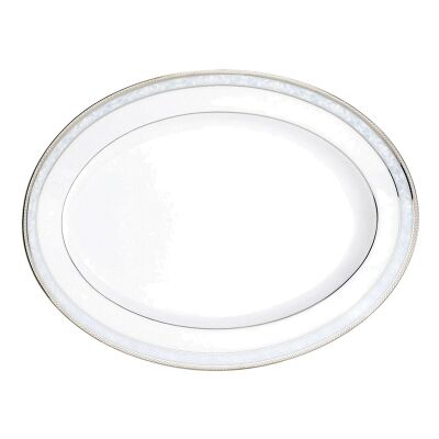Noritake Hampshire Platinum Fine Porcelain Oval Platter