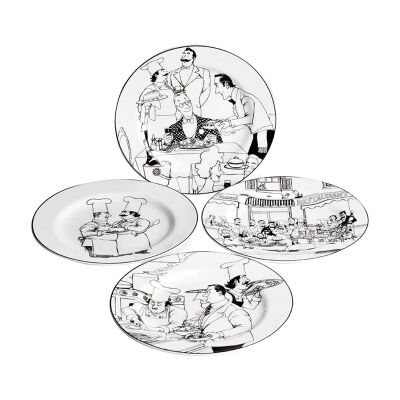 Noritake Le Restaurant Fine Porcelain 4 Piece Entree Plate Set