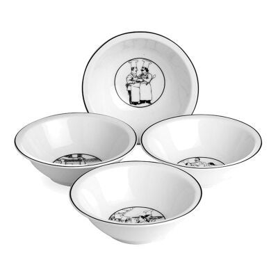Noritake Le Restaurant Fine Porcelain 4 Piece Cereal Bowl Set