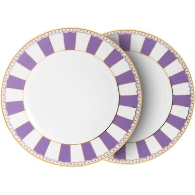  Noritake Carnivale Fine China Cake Plate, Large, Set of 2, Lavender