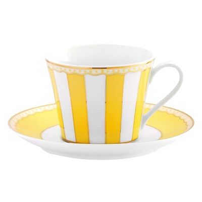 Noritake Carnivale Fine Porcelain Cup & Saucer Set, Yellow