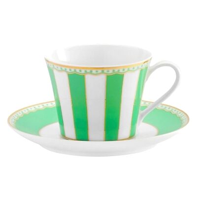 Noritake Carnivale Fine Porcelain Cup & Saucer Set, Apple Green