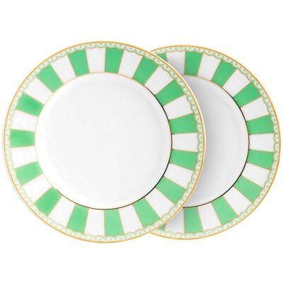  Noritake Carnivale Fine China Cake Plate, Large, Set of 2, Apple Green