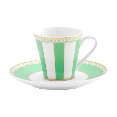 Noritake Carnivale Fine Porcelain Espresso Cup & Saucer Set, Apple Green