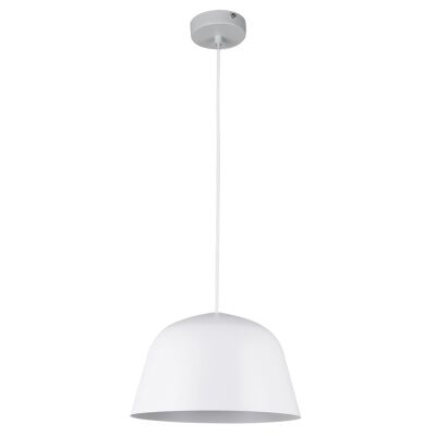 Pastel Iron Pendant Light, Angled Dome, Matt White
