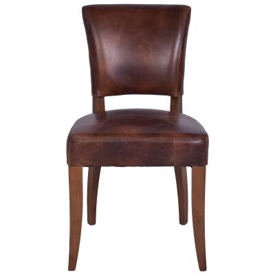 Ditton Leather Dining Chair, Brown / Maron