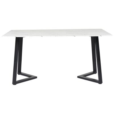 Kingsley Marble Effect Dining Table, 160cm