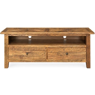Auberge Parquetry Reclaimed Elm Timber 2 Drawer TV Unit, 140cm
