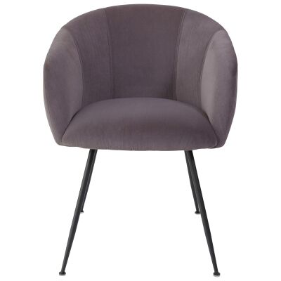 Linn Velvet Fabric Dining Chair, Grey