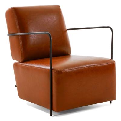 Kone Synthetic Leather Lounge Armchair, Brown