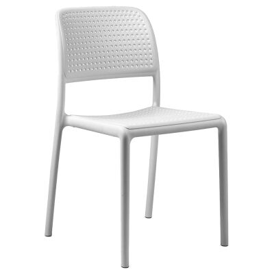 Bora Italian Made Commercial Grade Stackable Indoor / Outdoor Dining Chair, White
