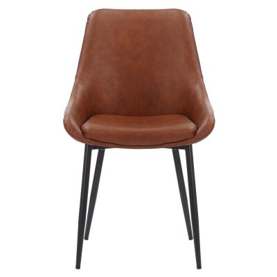 Domo Faux Leather Dining Chair, Vintage Tan 