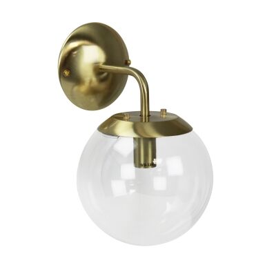 Newton Spherical Glass Wall Light, Brushed Brass