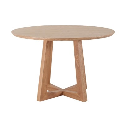 Sloan Commercial Grade Timber Round Dining Table, 120cm, Natural