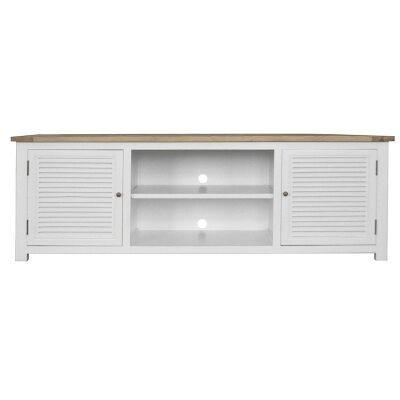 Charlie Parquetry Topped Timber 2 Door TV Unit, 165cm