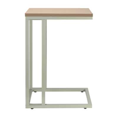 Como Wood & Metal C-shape Side Table, Natural / Sage