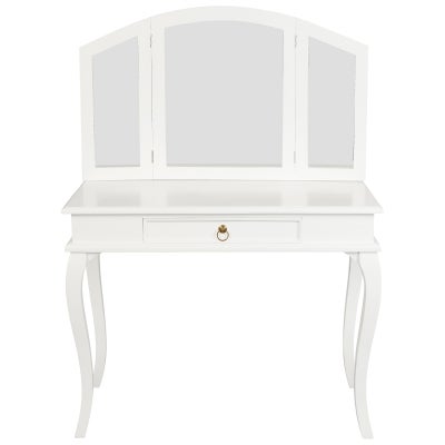 Queen Ann Mahogany Timber Dressing Table, White