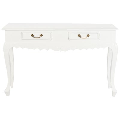 Queen Ann Nouveau Mahogany Timber Sofa Table, 120cm, White