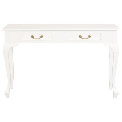 Queen Ann Mahogany Timber Sofa Table, 120cm, White