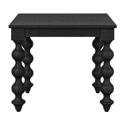 Ceron Mango Wood Square Side Table, Black