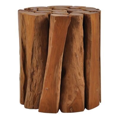 Tropica Woody Commercial Grade Reclaimed Teak Log Accent Stool / Side Table