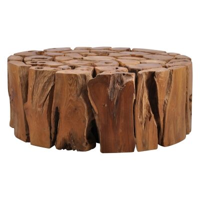 Tropica Woody Commercial Grade Reclaimed Teak Log Round Coffee Table, 80cm