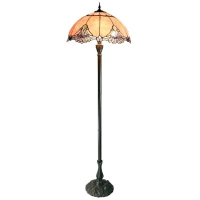 Memphis Tiffany Style Stained Glass Floor Lamp, Blush