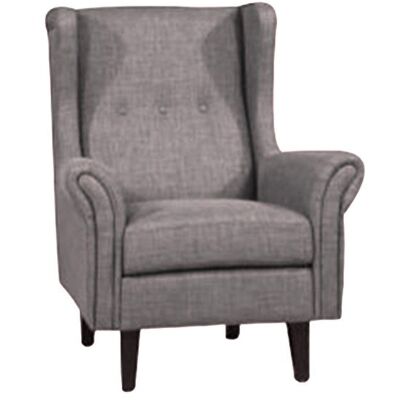 Wotton Fabric Wing Back Lounge Armchair, Grey