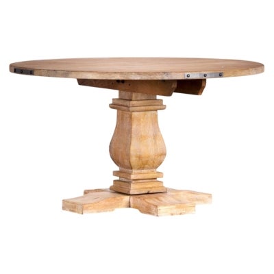 Oatley Mango Wood Pedestal Round Dining Table,135cm, Honey Wash