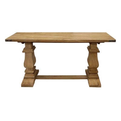 Oatley Mango Wood Pedestal Console Table, 160cm, Honey Wash