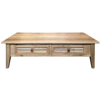 Croix Timber 2 Drawer Coffee Table, 130cm