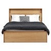 Flin Tasmanian Oak Timber Gas Lift Platform Bed, Queen