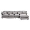 Armoni Cotton Linen Fabric Modular Corner Sofa, 5 Seater with RHF Chaise, Light Grey
