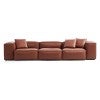 Touff Bonded Leather Modular Sofa, High Arms, 5 Seater, Tan