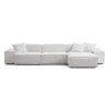 Touff Cotton Linen Fabric Modular Corner Sofa, Low Arms, 3 Seater with Reversible Chaise, White