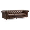 Albrina Leather Chesterfield Sofa, 3 Seater, Brown