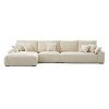 Omica Chenille Fabric Modular Corner Sofa, 4 Seater with LHF Chaise, Beige