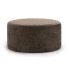 Halle Fabric Round Ottoman, Medium, Chocolate