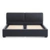 Orvellis Bonded Leather Low Profile Platform Bed, Double, Black